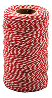 Rød/Hvid snor, 2mm
